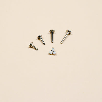 Trinity Pearl Bead Titanium Flat Back