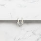 Silver Pearl Inlay Tapered Hoops
