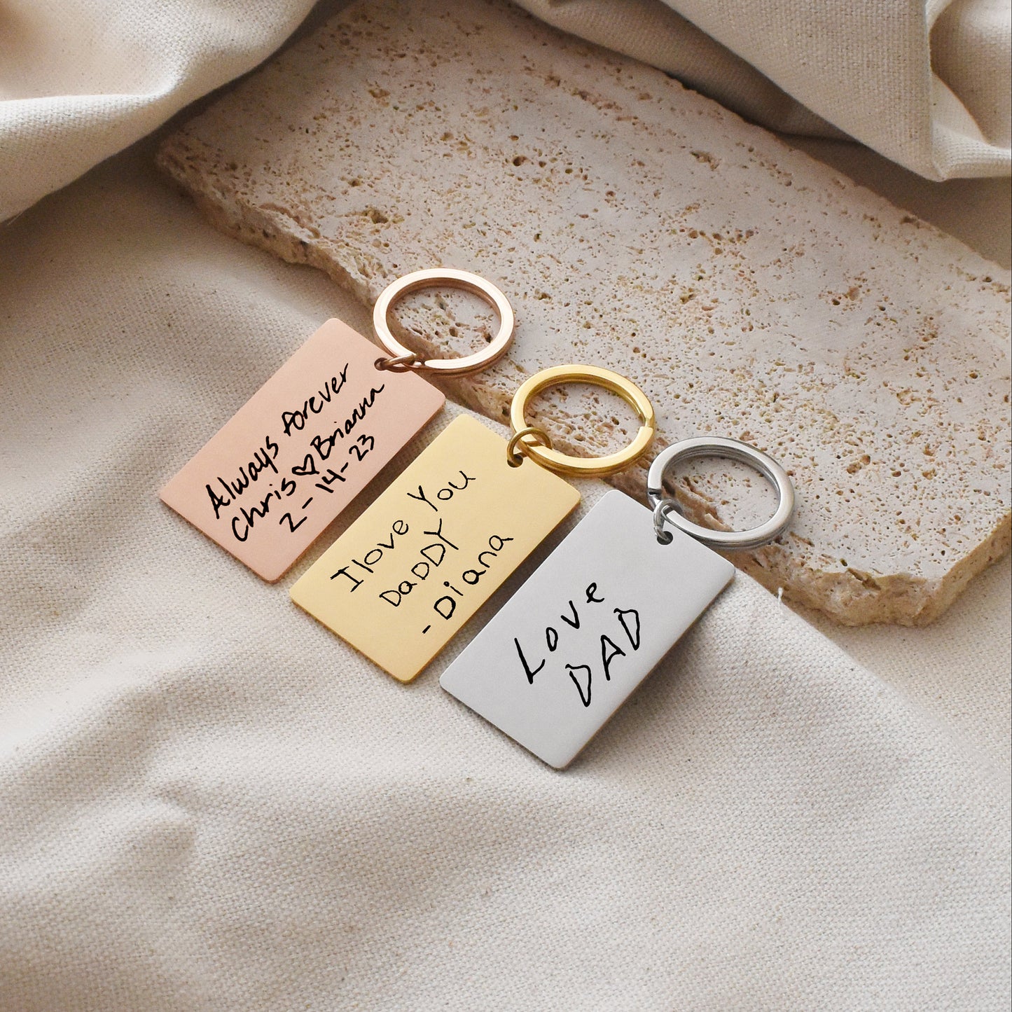 Handwriting Tag Key Chain