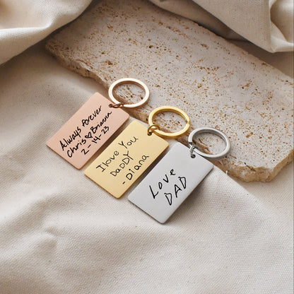 Handwriting Tag Key Chain