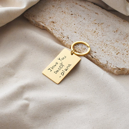 Handwriting Tag Key Chain