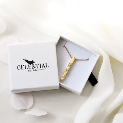 Birth Flower Pillar Bar Necklace
