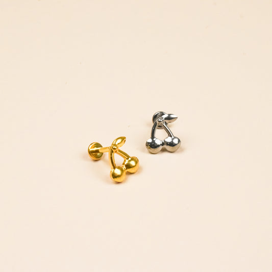 Dainty Cherry Threadless Titanium Flat Back