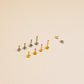 Double Stud CZ Internally Threaded Titanium Flat Back