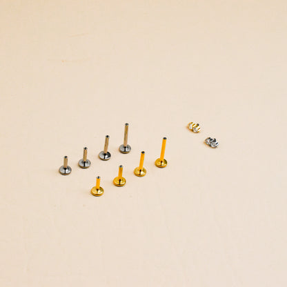 Double-Stud CZ Titanium Flatback
