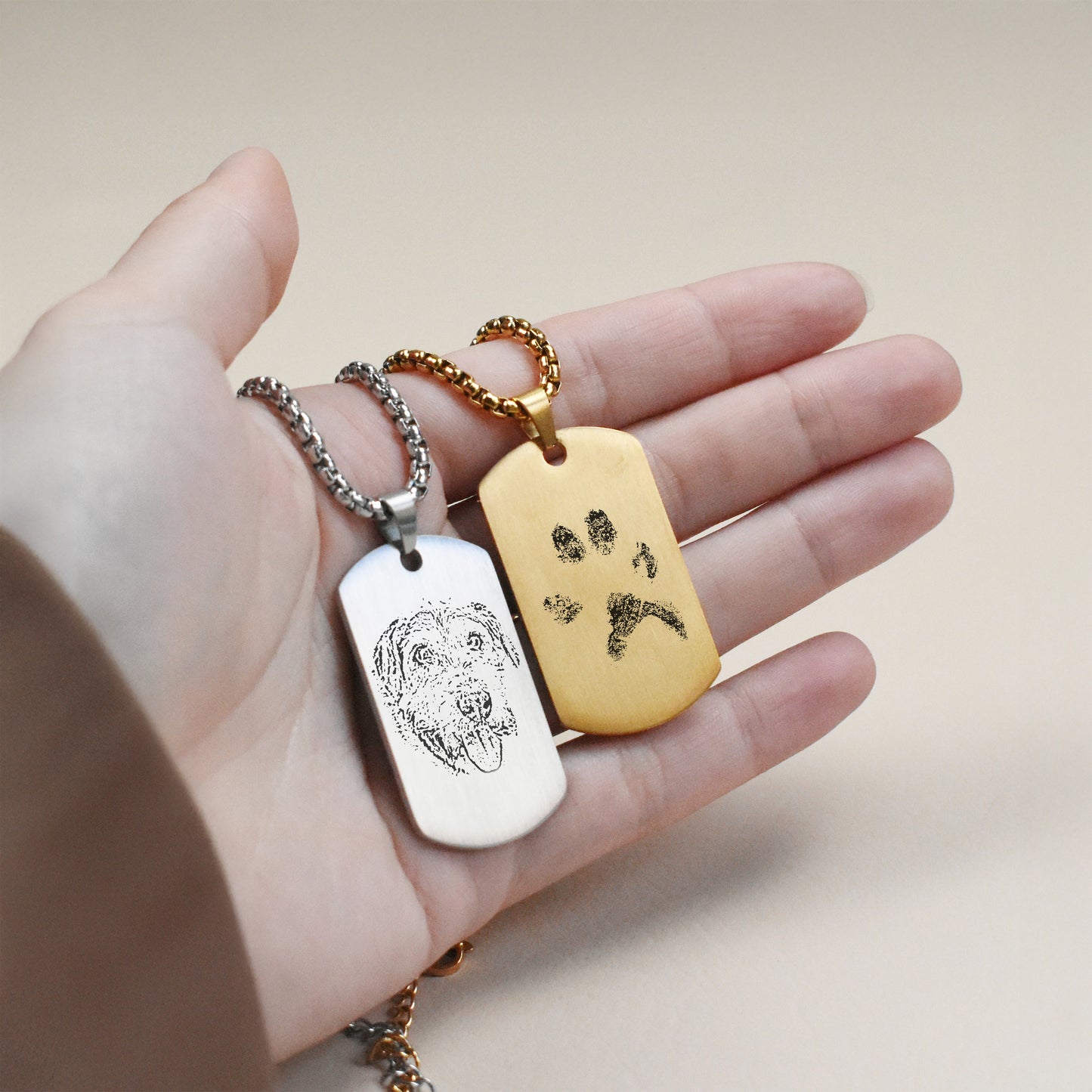 Pet Portrait Men Dog Tag