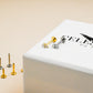 Double Stud CZ Internally Threaded Titanium Flat Back