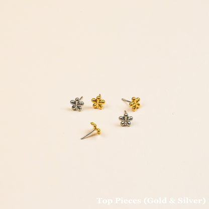 Floral Star Titanium Flatback