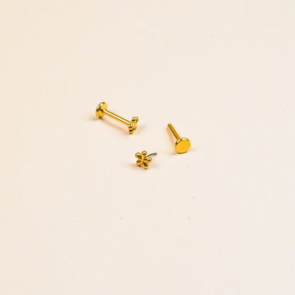 Floral Star Titanium Flatback