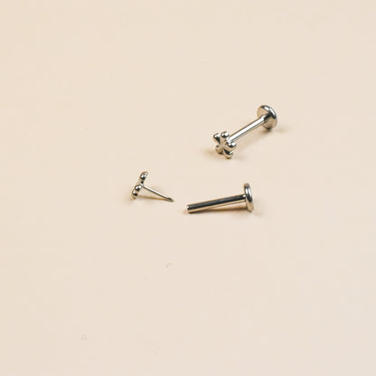 Floral Star Titanium Flatback