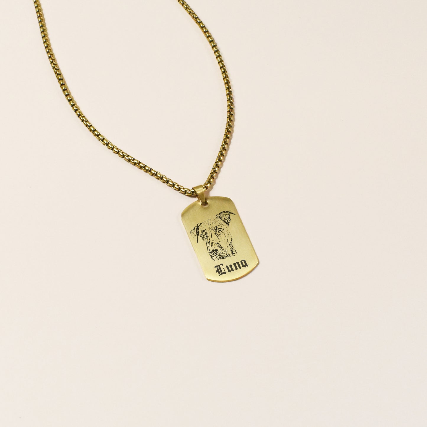 Pet Portrait Men Dog Tag