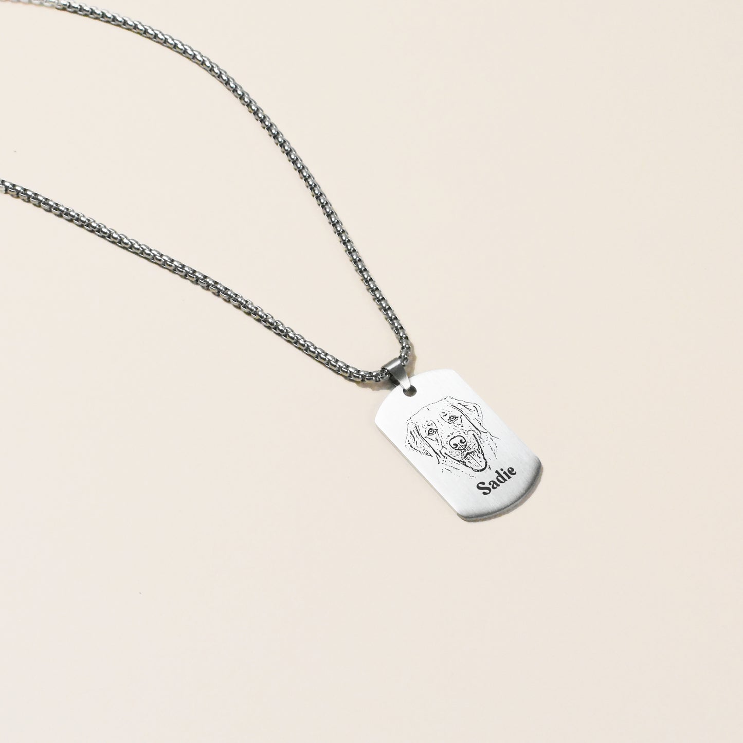 Pet Portrait Men Dog Tag