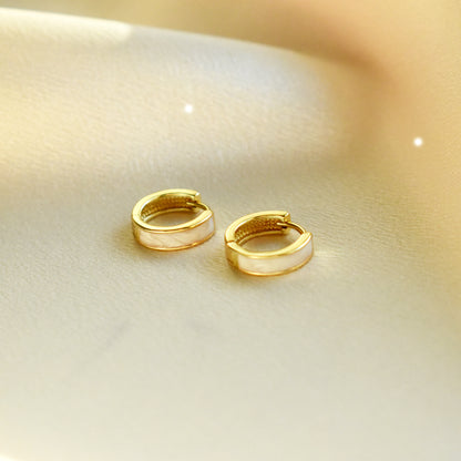 Sterling Silver 18K Gold Pearl Hoops 