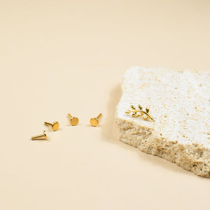 Tiny Leaf Branch Flat Back