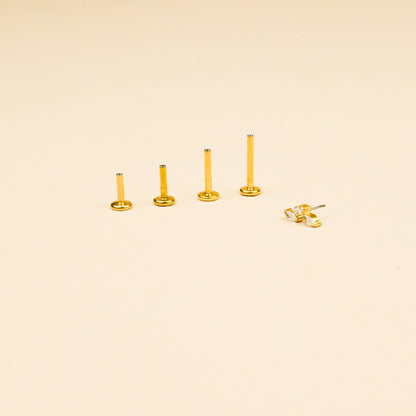 Tri-Leaf CZ Titanium Flatback Stud