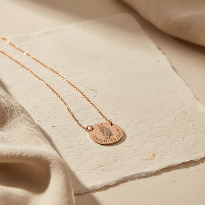 Pet Portrait With Name Necklace