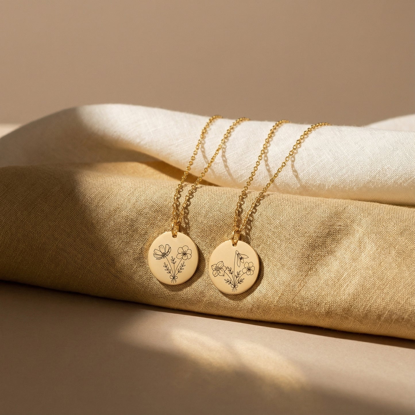 Personalized Birth Month Flower Bouquet Necklace