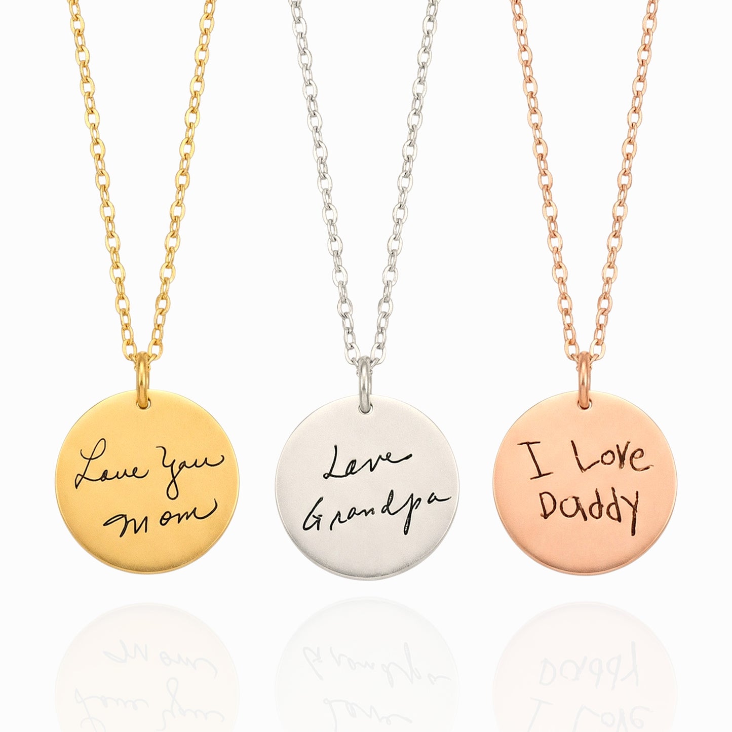 Custom Handwriting Disc Necklace