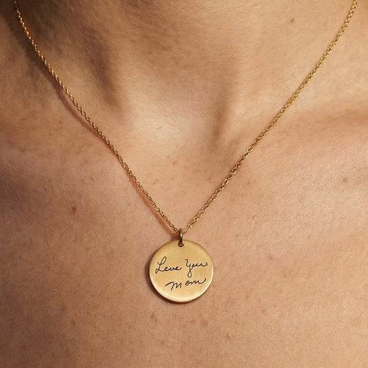 Custom Handwriting Disc Necklace