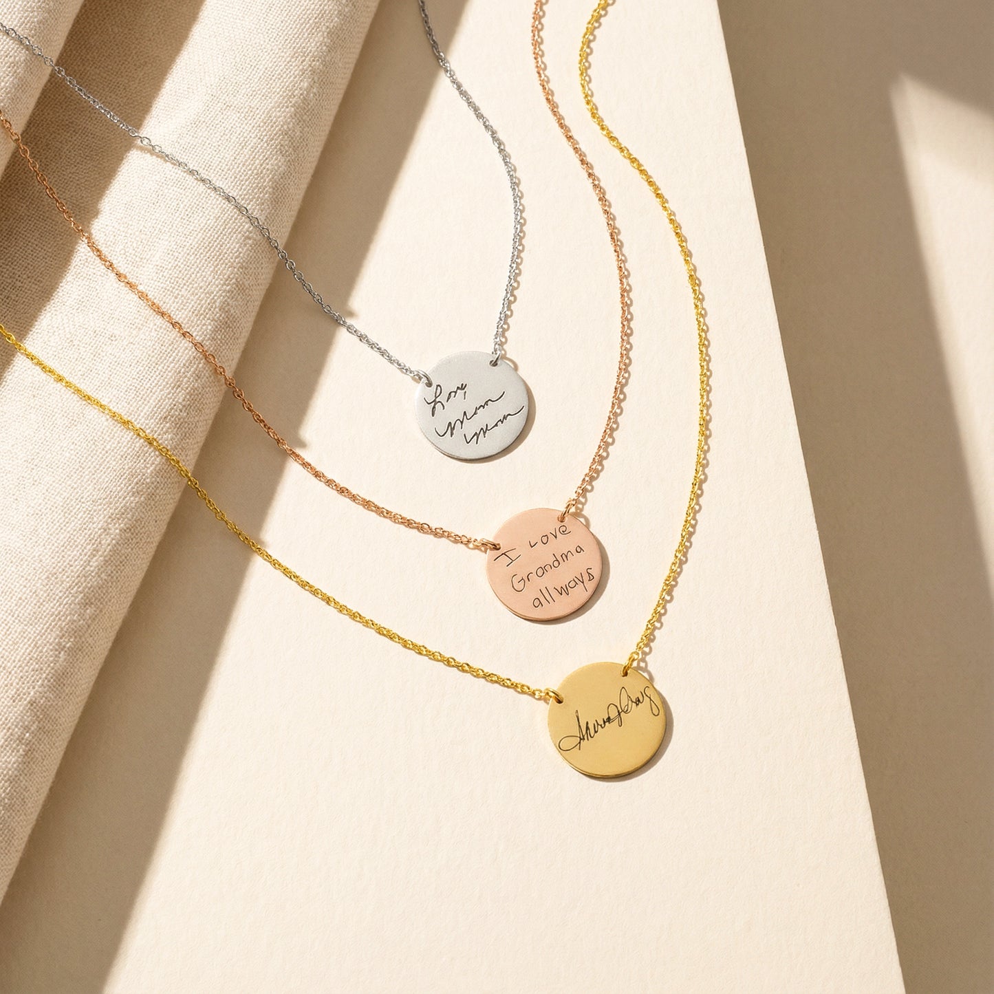 Actual Handwriting Engraved Necklace
