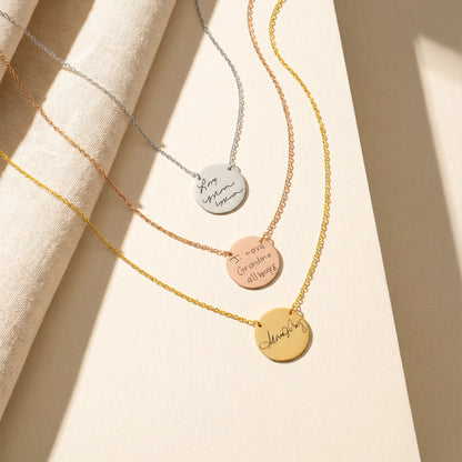 Actual Handwriting Engraved Necklace