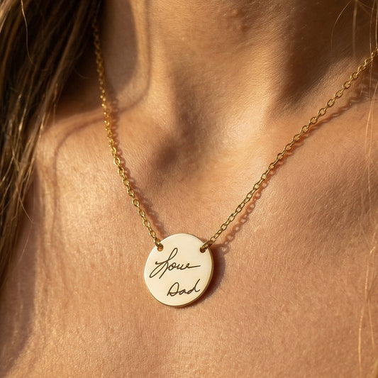 Actual Handwriting Engraved Necklace