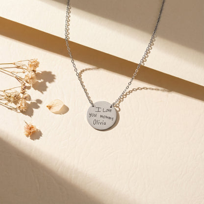 Actual Handwriting Engraved Necklace