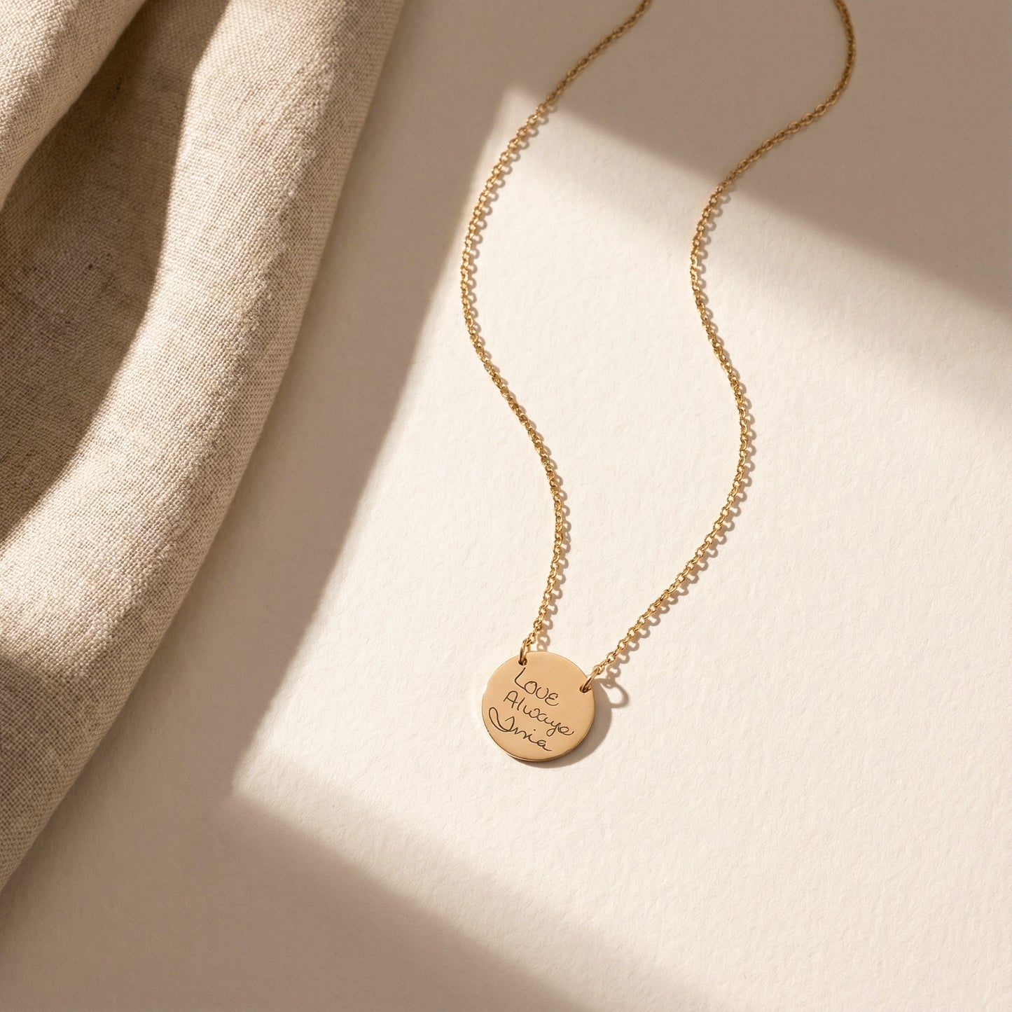 Actual Handwriting Engraved Necklace
