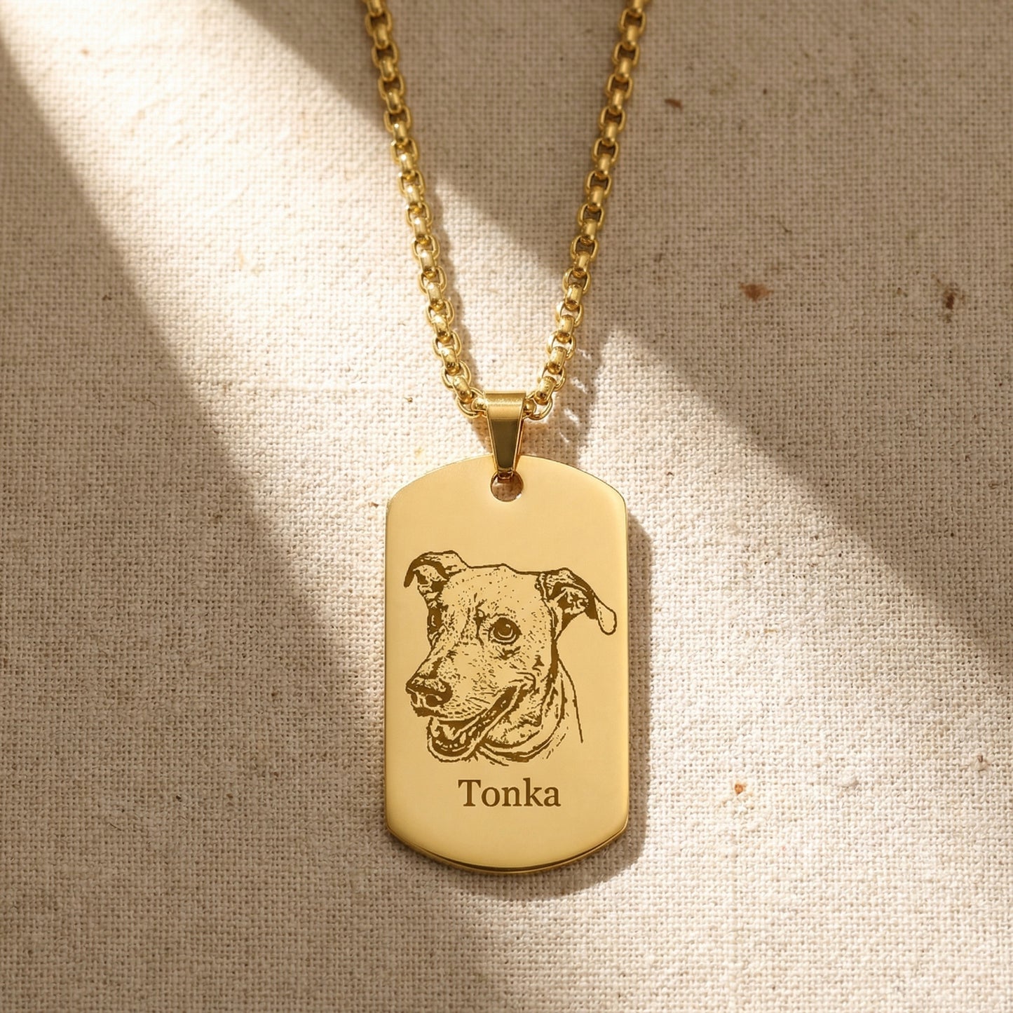Pet Portrait Men Dog Tag