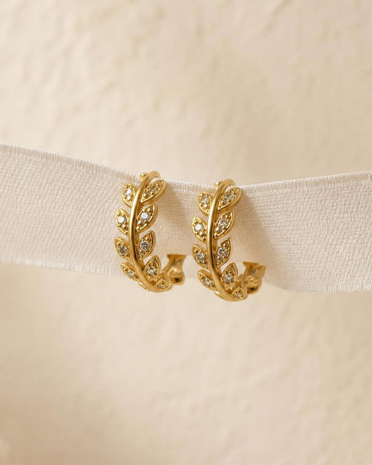 Willow Leaf CZ Huggies