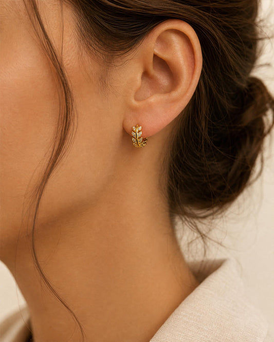 Willow Leaf CZ Huggies