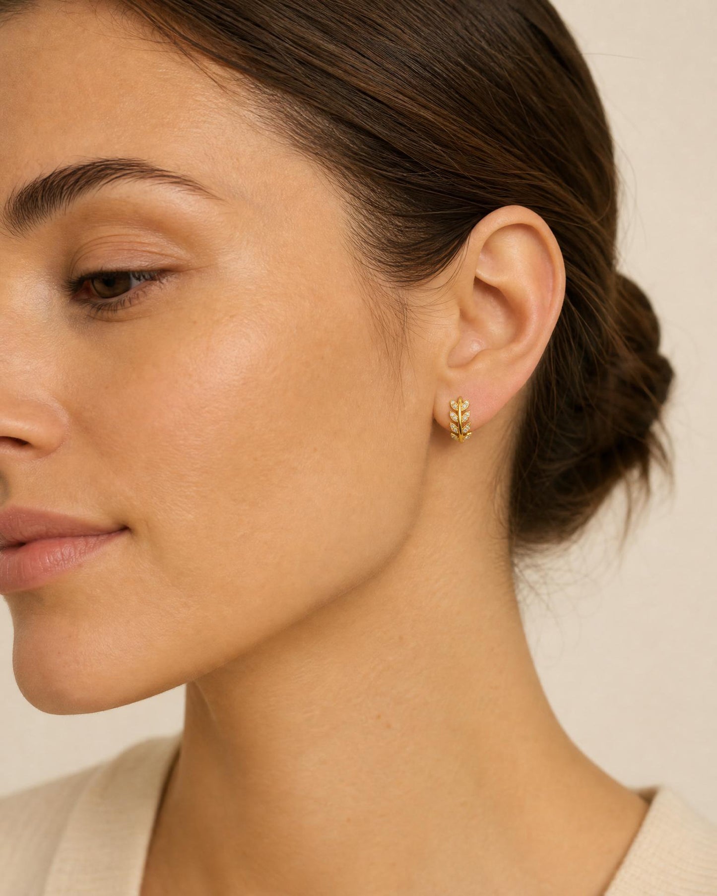 Willow Leaf CZ Huggies
