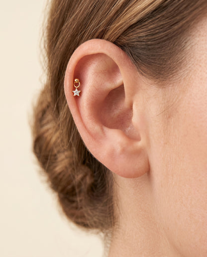 Star Drop Flat Back Stud
