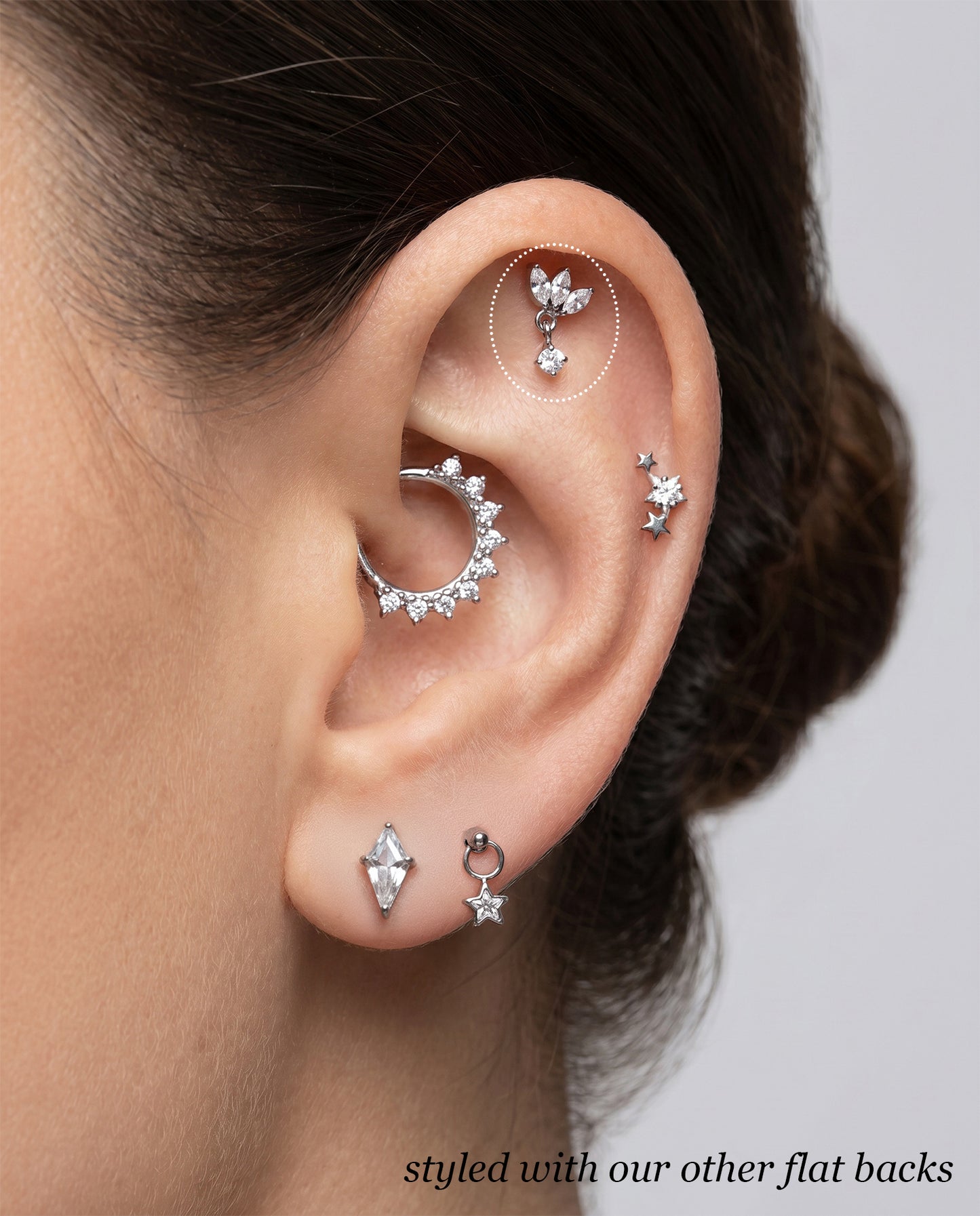 The Lotus Marquise Dangle Stud