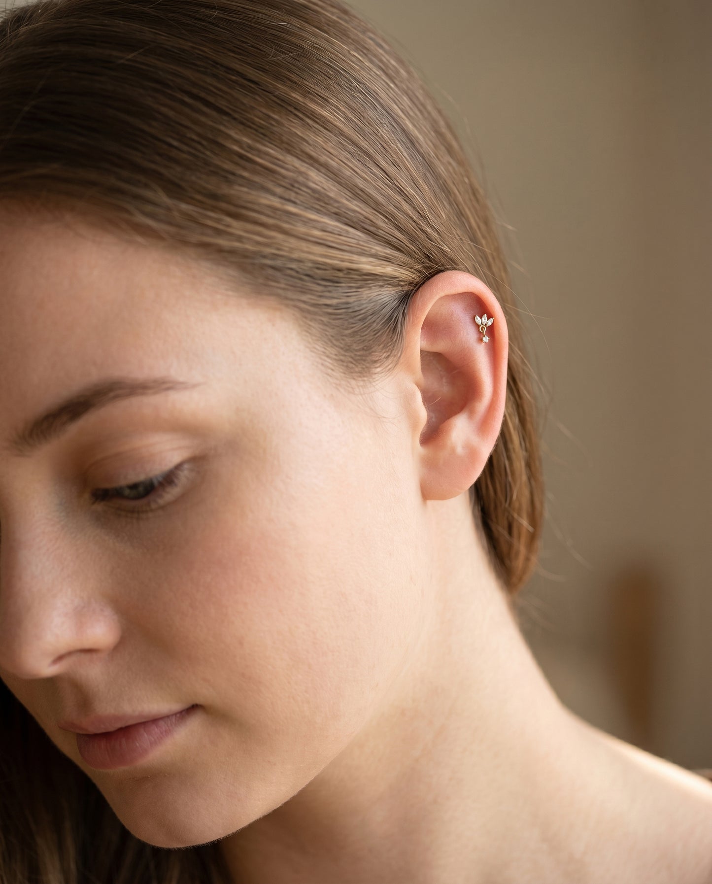 The Lotus Marquise Dangle Stud