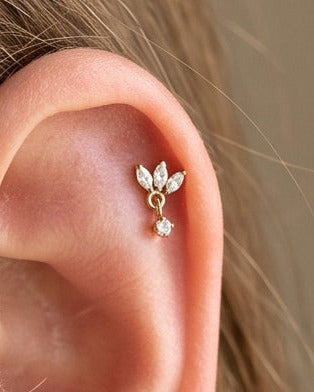 The Lotus Marquise Dangle Stud