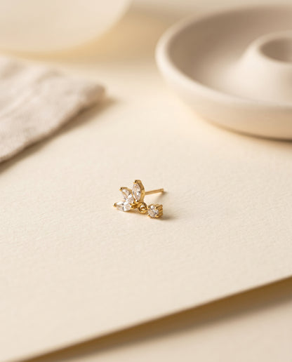 The Lotus Marquise Dangle Stud