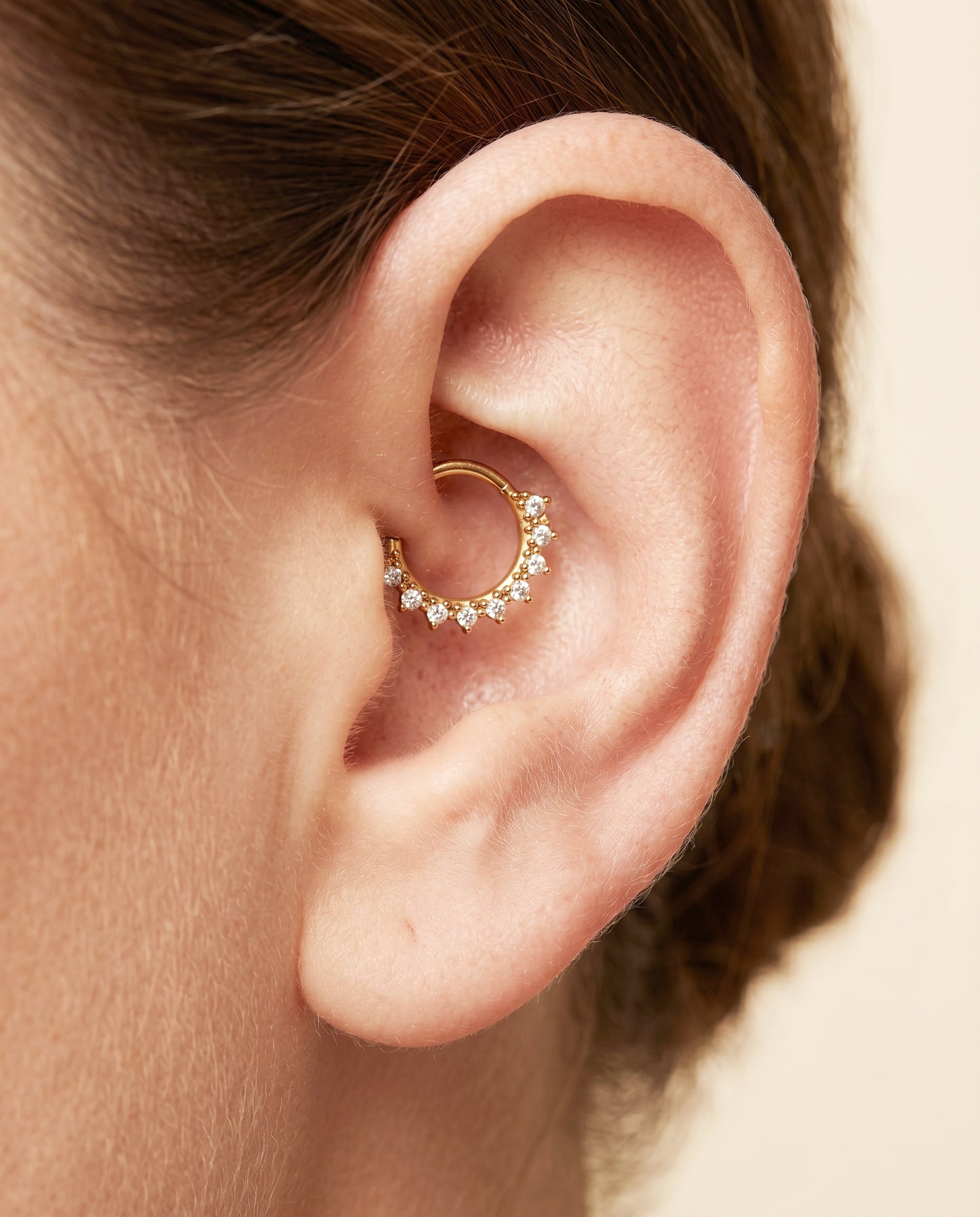 CZ Pave Daith Clicker Hoop Ring
