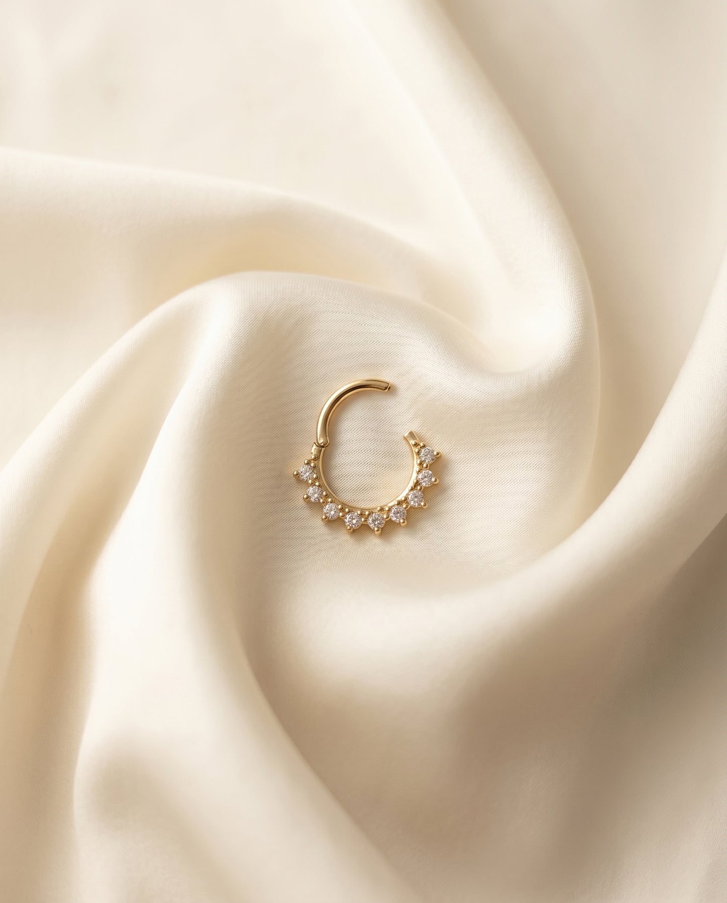 CZ Pave Daith Clicker Hoop Ring