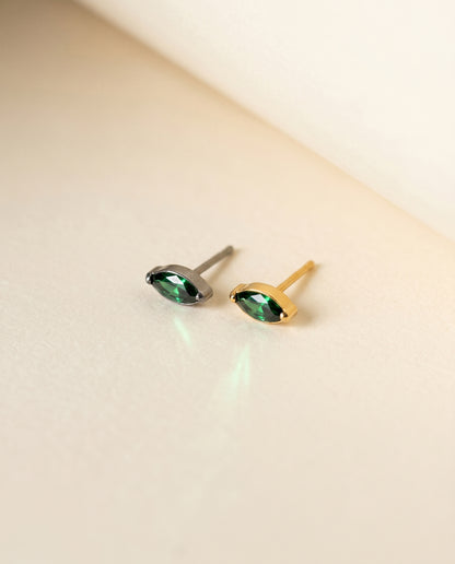 The Emerald Marquise Flat Back Stud