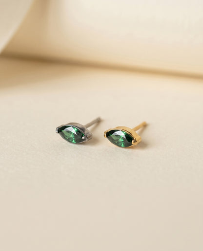 The Emerald Marquise Flat Back Stud