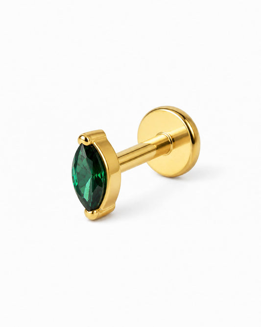 The Emerald Marquise Flat Back Stud