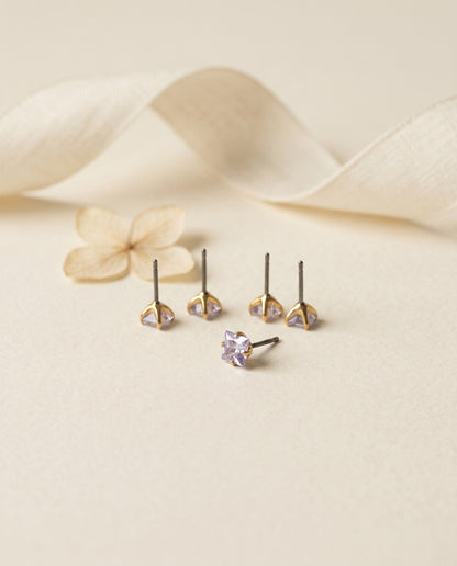 3mm Amethyst Princess Cut Threadless Labret