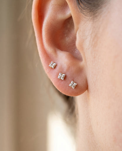 3mm Princess Cut CZ Threadless Back
