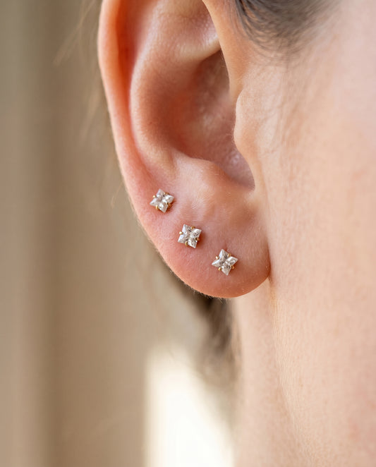 3mm Princess Cut CZ Threadless Back