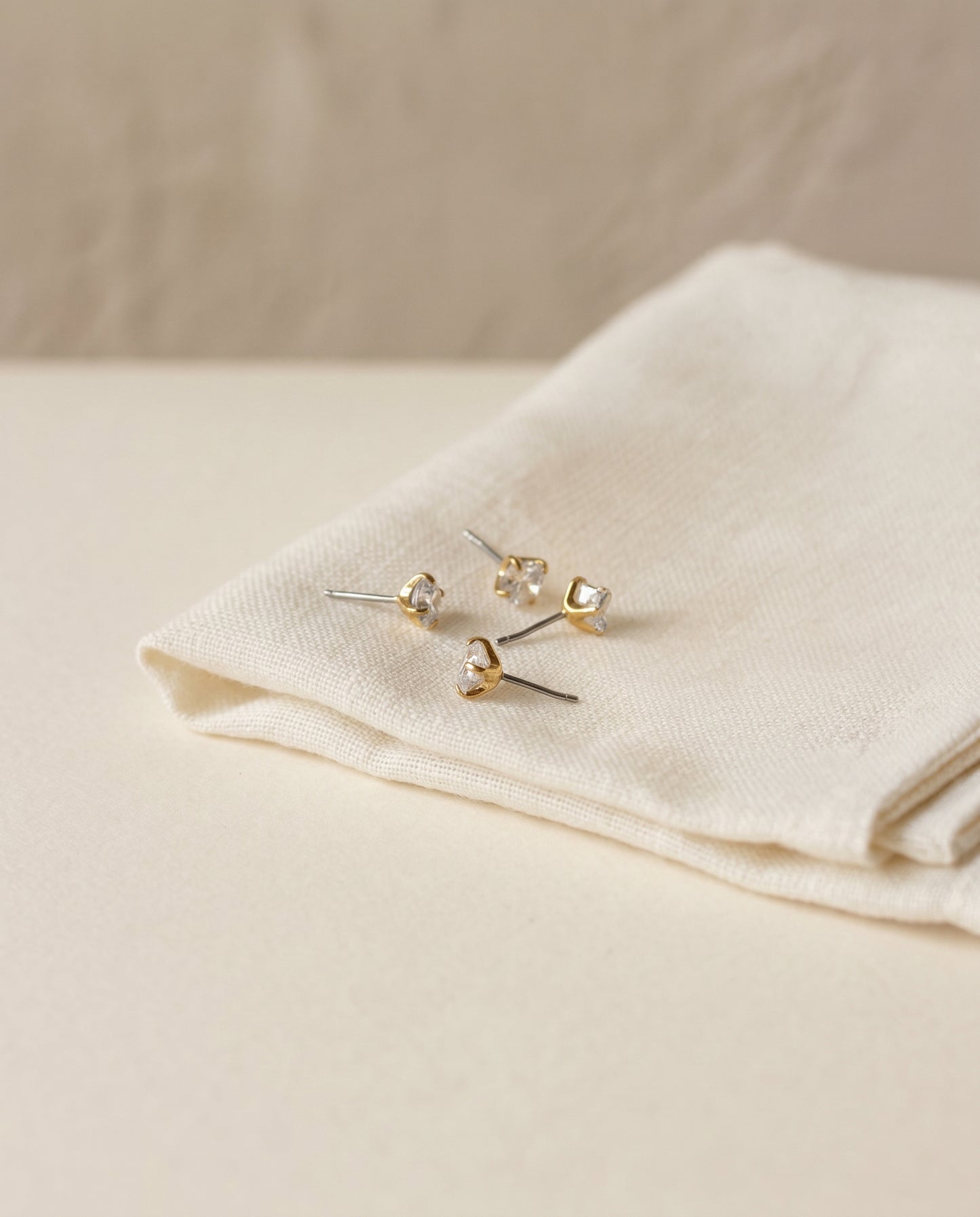 3mm CZ Heart Threadless Flat Back Stud