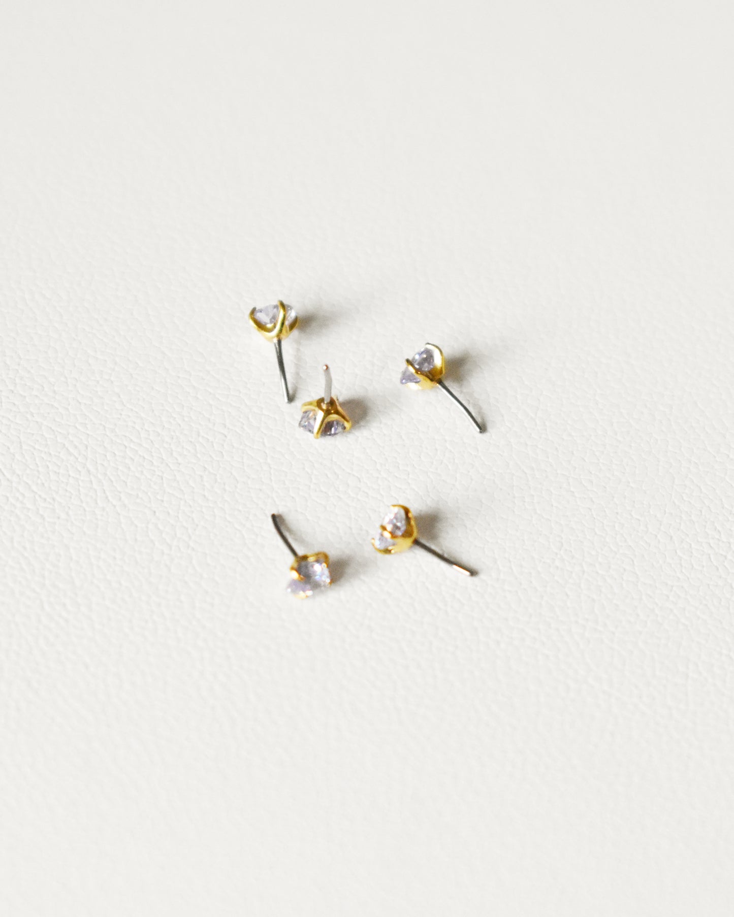 3mm Amethyst Heart Threadless Flat Back Stud
