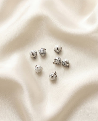 White Howlite Ball Internally Threaded Stud