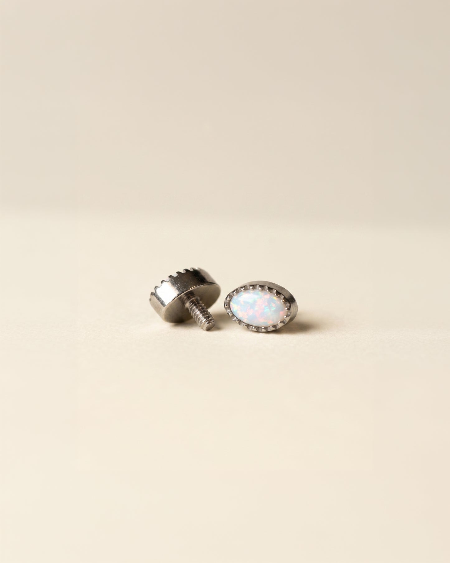 Marquise White Opal Stud