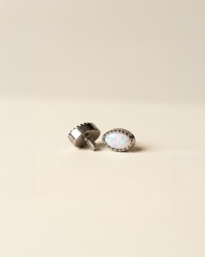 Marquise White Opal Stud